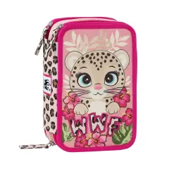 Astuccio WWF 3 Zip Corredo Completo Leopardo