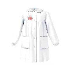 Grembiule Bambina Scuola Fiore Bianco 6 Anni