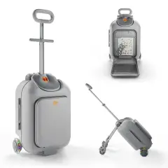 Kinderkraft Cabby Valigia Bambini 2 In 1 Ride-on Da Cabina Grey