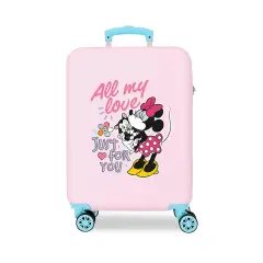Trolley ABS 55 cm 4 ruote Minnie All My Love Rosa-Turchese Disney