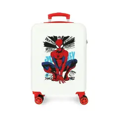 Trolley ABS 55 cm 4 ruote Spider-Man Amazing Bianco-Rosso Marvel